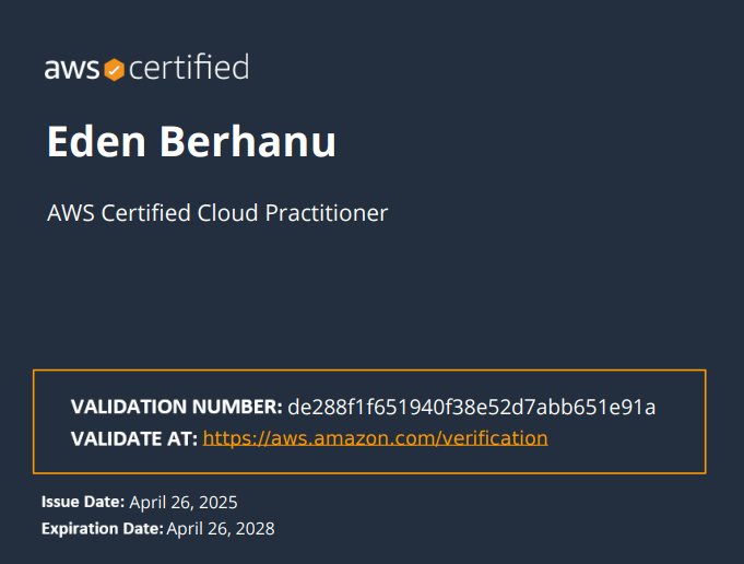 AWS certificate